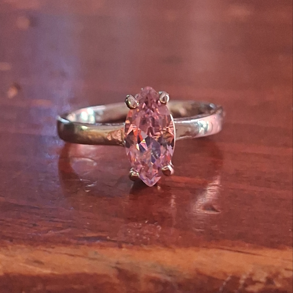 Pink Sapphire marquise cut Gemstone Ring size 9.5